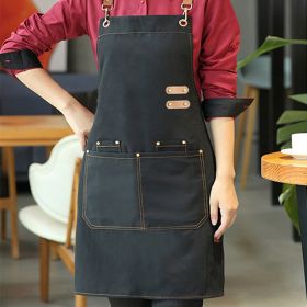 1pc Apron; Waterproof And Oil-proof Apron With Pockets; Universal Apron For Women And Men; For Coffee Bar; Restaurant; Multipurpose Aprons 29.5in (Color: black)