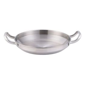 Double Ears Pan Seafood Rice Pan Fried Chicken Tray (Color: Silver, Type: 28cm)