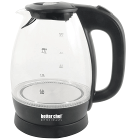 Better Chef 7-Cup Cordless Electric Borosilicate Glass Kettle with LED Light (Color: black)